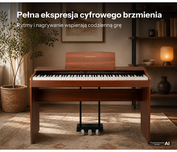 MusicMate Pianino cyfrowe MM-P60-BW PureHarmony - 1588215 - zdjęcie 11